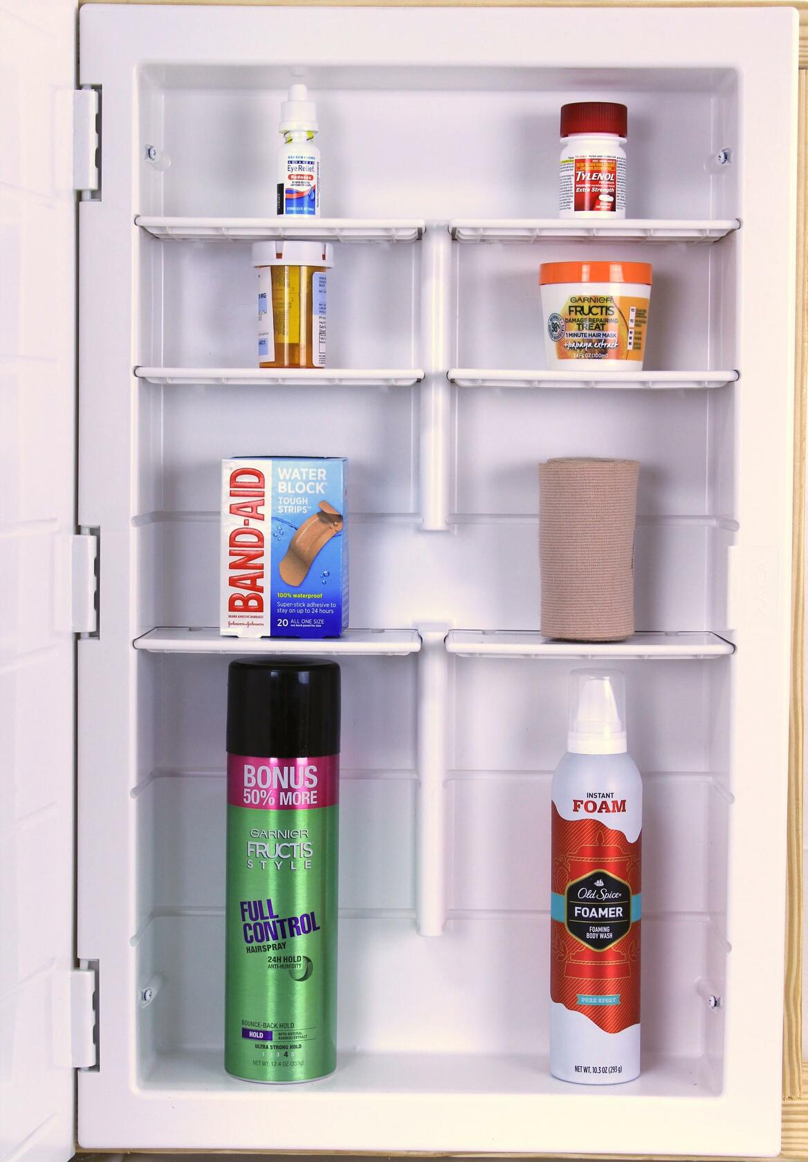 HomeSelects Rococco Classical European Styled Beveled Arched Mirror Over Rectangular Beveled Base Mirror Recessed Bathroom Medicine Cabinet 30�