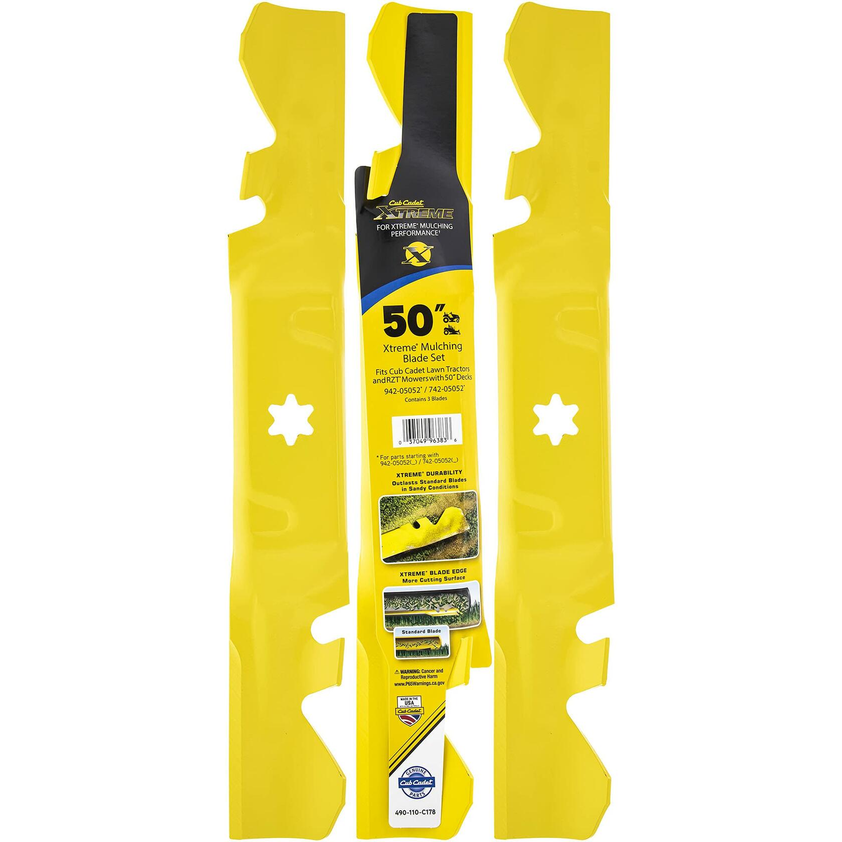 CUB CADET 490-110-C178 Xtreme Blade Set Star Hole RZT Enduro Ultima XT1 XT2 ZT1 ZT2 50" Deck