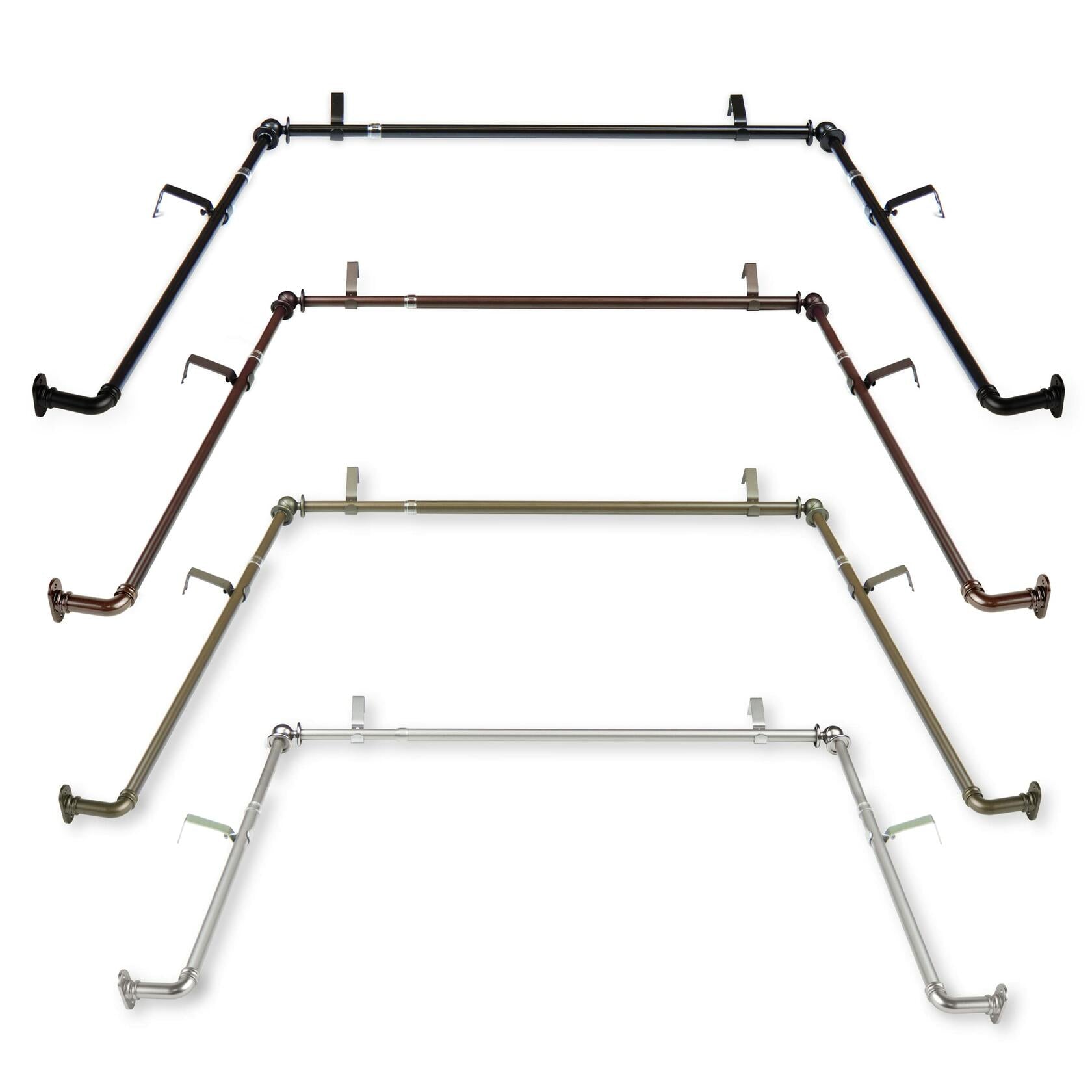 Rod Desyne 5/8 inch Blackout Bay Curtain Rod, 20"-36", 38"-72", Satin Nickel