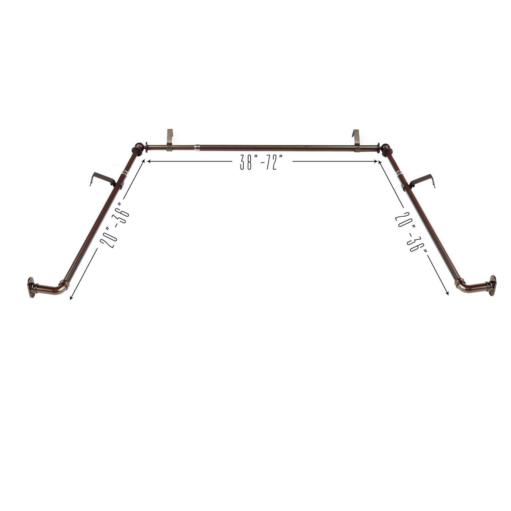 Rod Desyne 5/8 inch Blackout Bay Curtain Rod, 20"-36", 38"-72", Satin Nickel