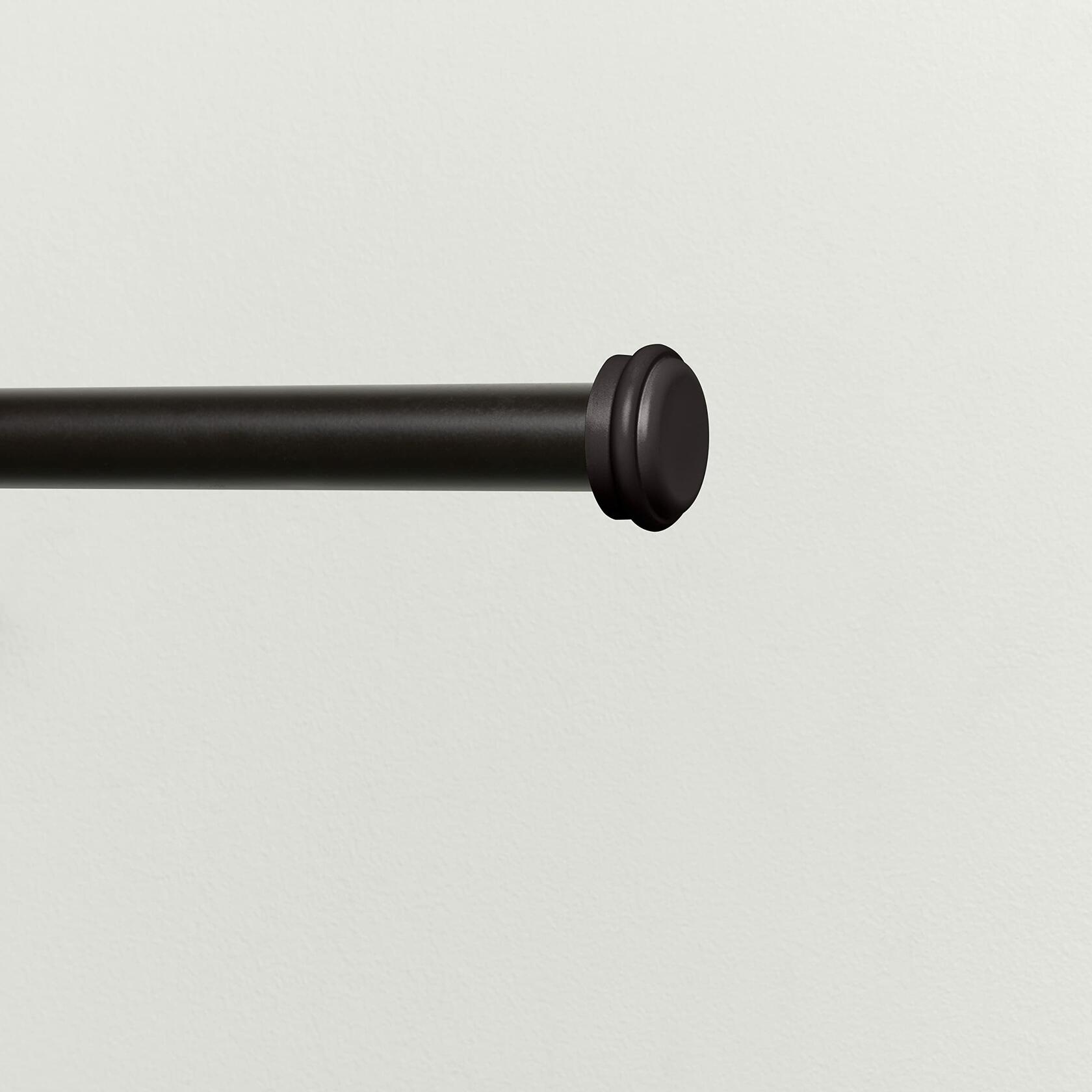 EXCLUSIVE HOME Topper 1" Curtain Rod and Coordinating Finial Set, Matte Bronze, Adjustable 66"-120"
