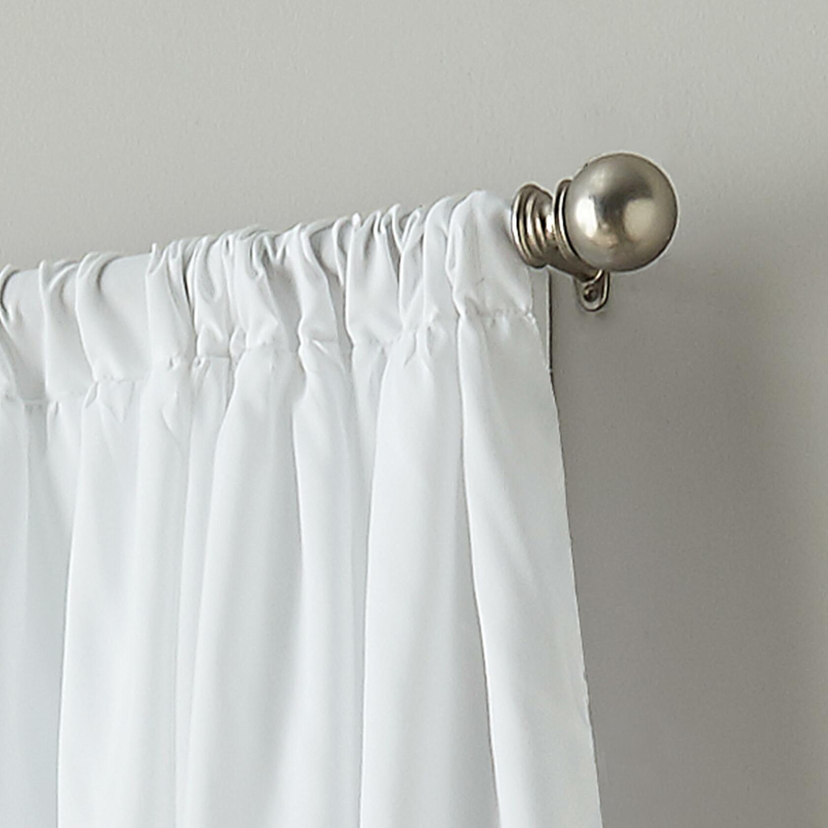 Curtainworks Flounced Ruffle Rod Pocket 100% Polyester, 42 x 95 Inch, 1 Curtain Panel, White