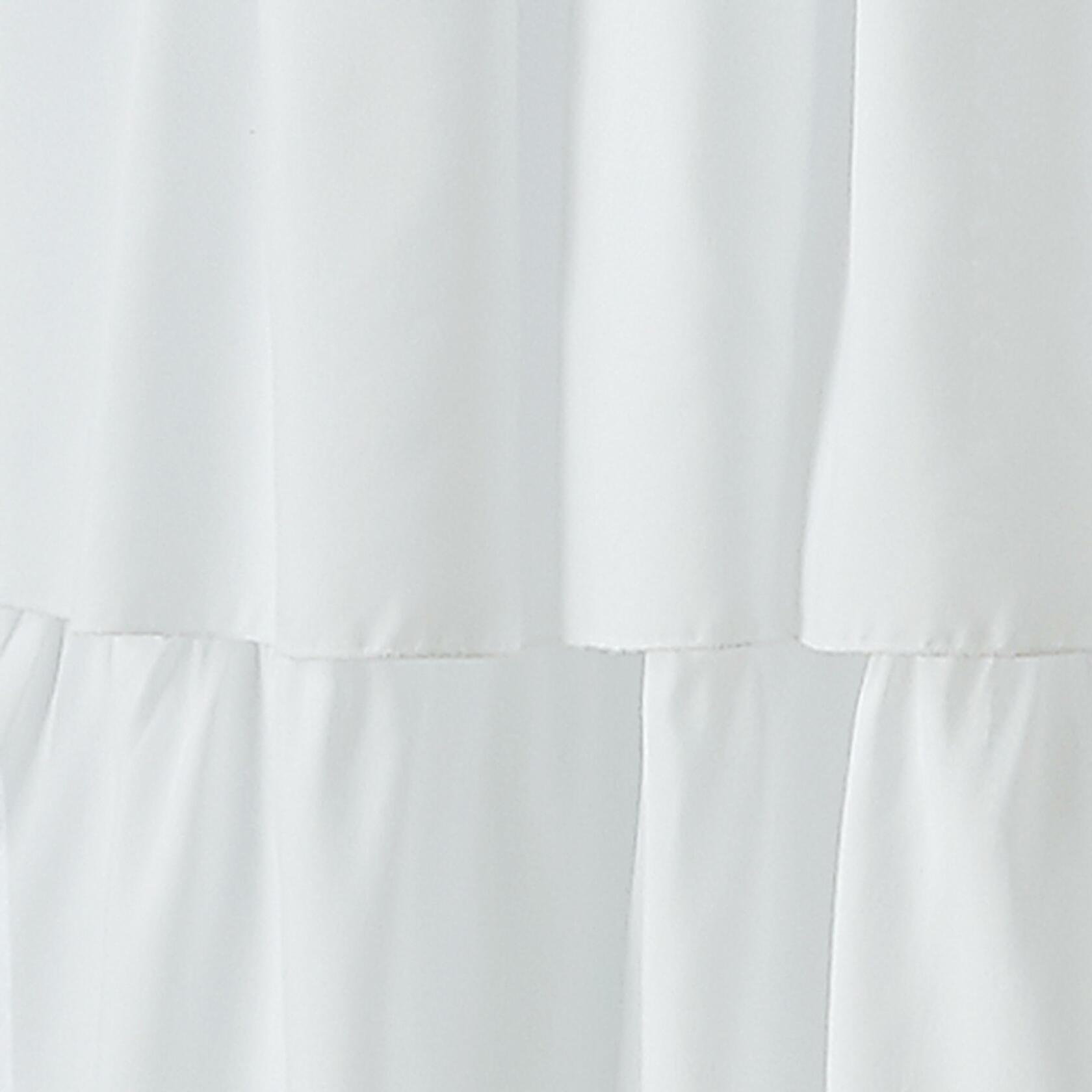 Curtainworks Flounced Ruffle Rod Pocket 100% Polyester, 42 x 95 Inch, 1 Curtain Panel, White