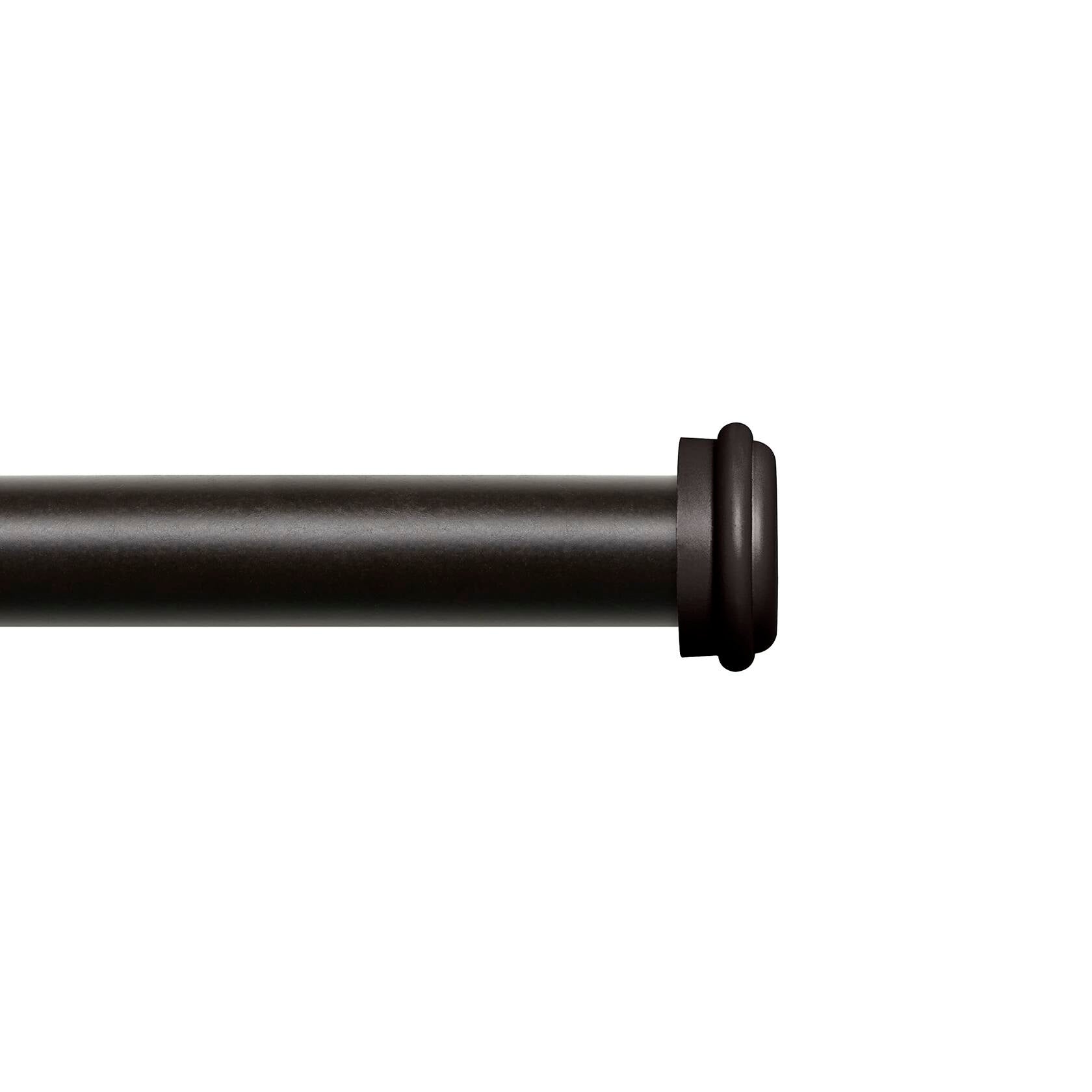 EXCLUSIVE HOME Topper 1" Curtain Rod and Coordinating Finial Set, Matte Bronze, Adjustable 66"-120"