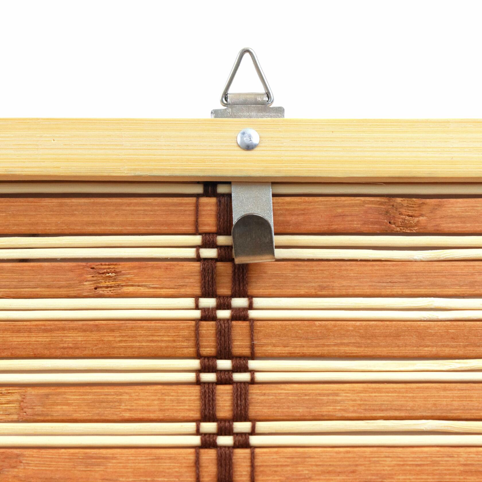 Red Lantern Burnt Bamboo Cordless Window Shade - Two-tone Honey, 48" Wide