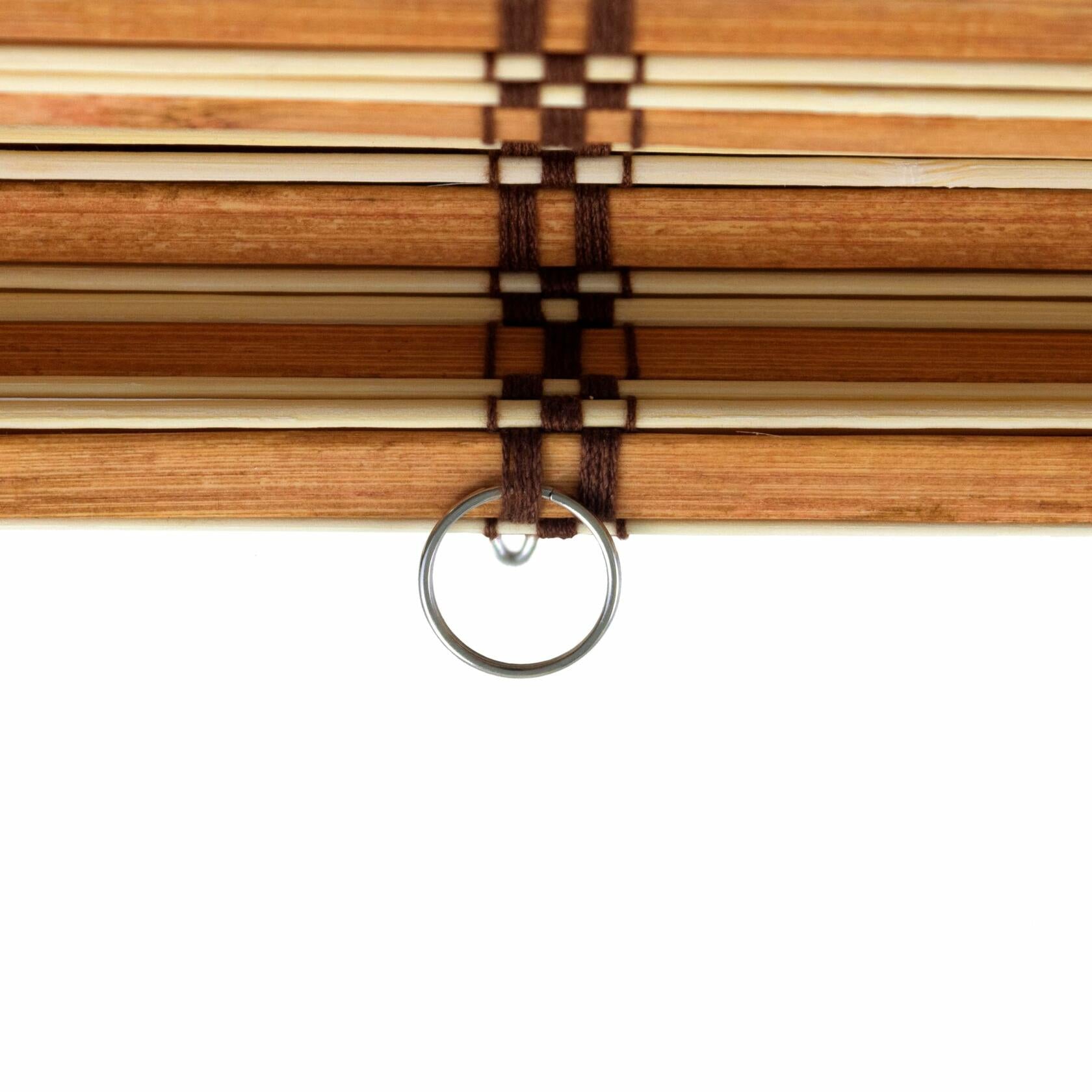 Red Lantern Burnt Bamboo Cordless Window Shade - Two-tone Honey, 48" Wide