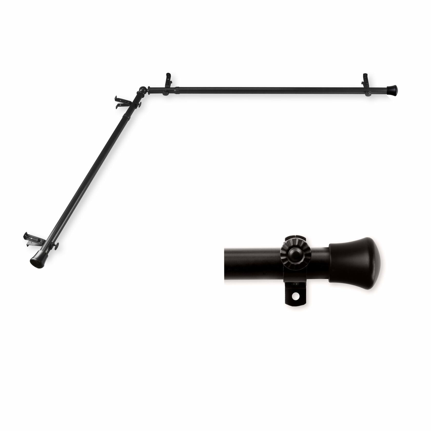 Rod Desyne 13/16" Corner Curtain, 48-84", Cocoa