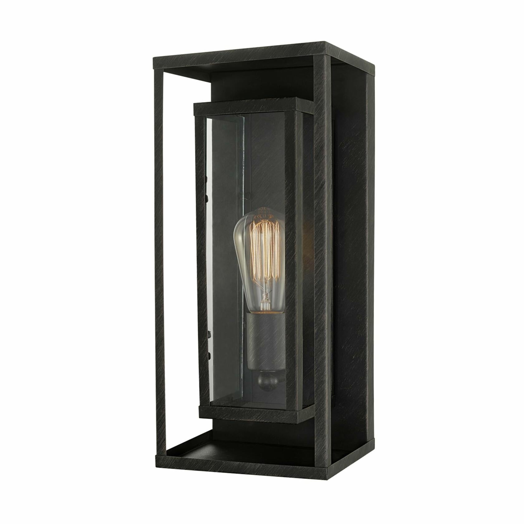 GLOBE Electric 44228 Montague 1-Light Outdoor Wall Sconce, Bronze, Clear Glass Shade,44228