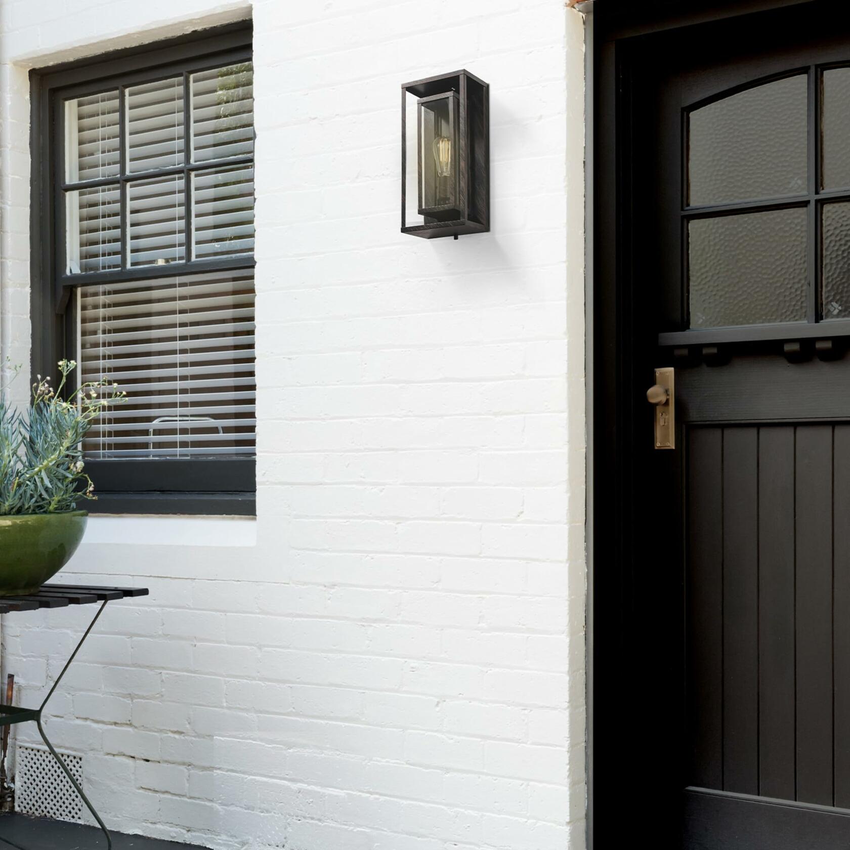 GLOBE Electric 44228 Montague 1-Light Outdoor Wall Sconce, Bronze, Clear Glass Shade,44228