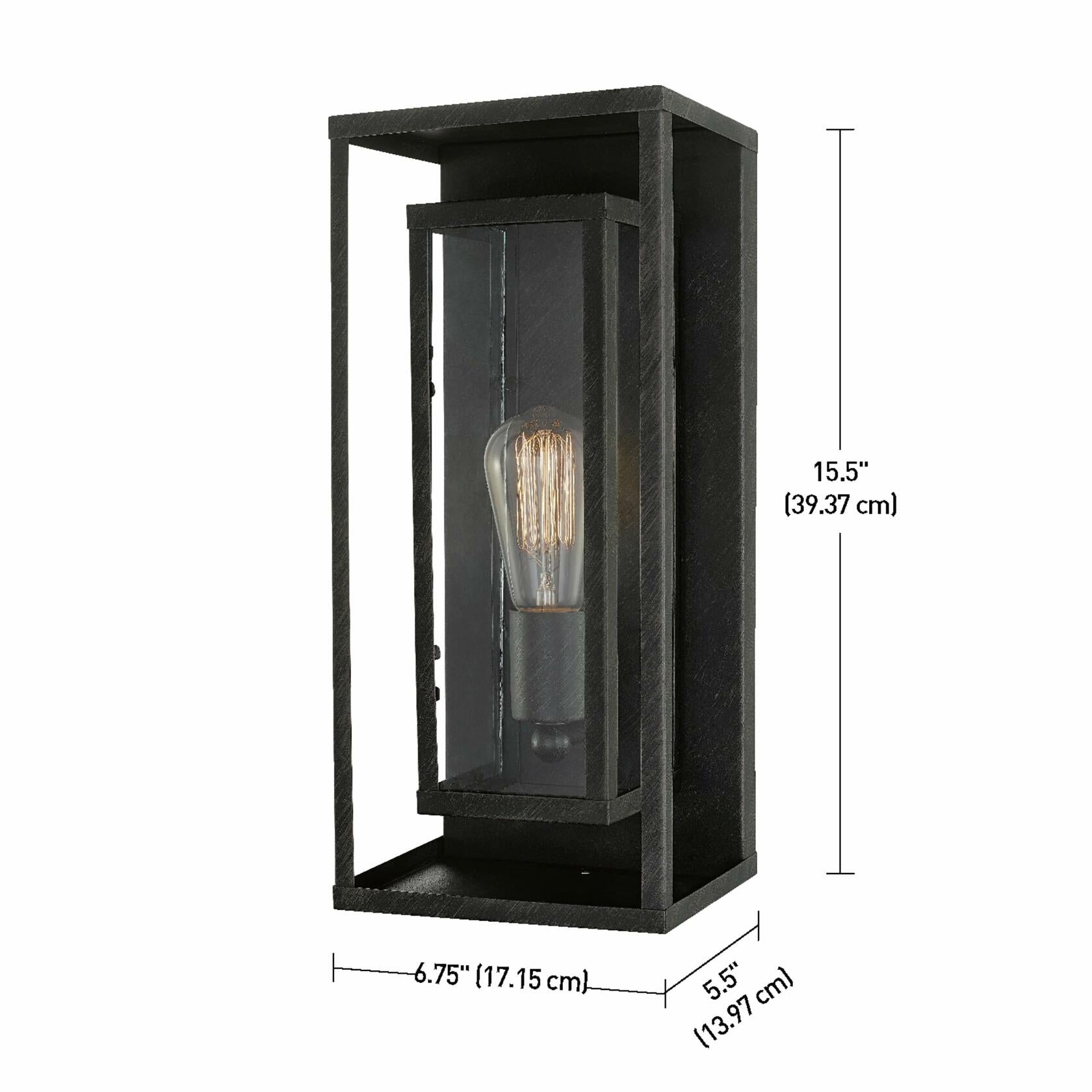 GLOBE Electric 44228 Montague 1-Light Outdoor Wall Sconce, Bronze, Clear Glass Shade,44228