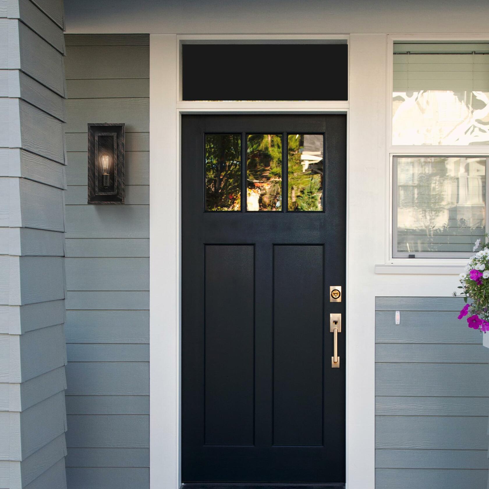 GLOBE Electric 44228 Montague 1-Light Outdoor Wall Sconce, Bronze, Clear Glass Shade,44228