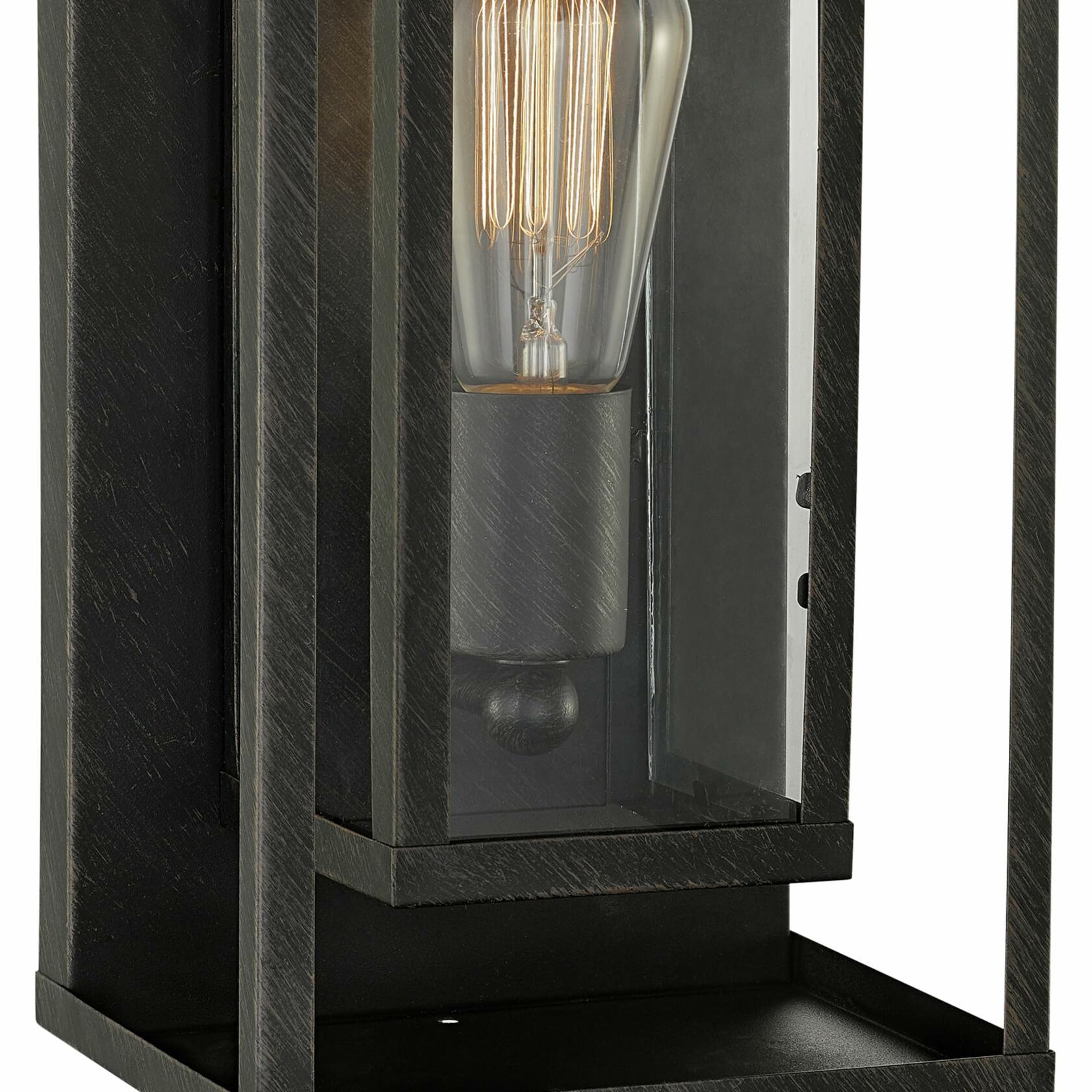 GLOBE Electric 44228 Montague 1-Light Outdoor Wall Sconce, Bronze, Clear Glass Shade,44228