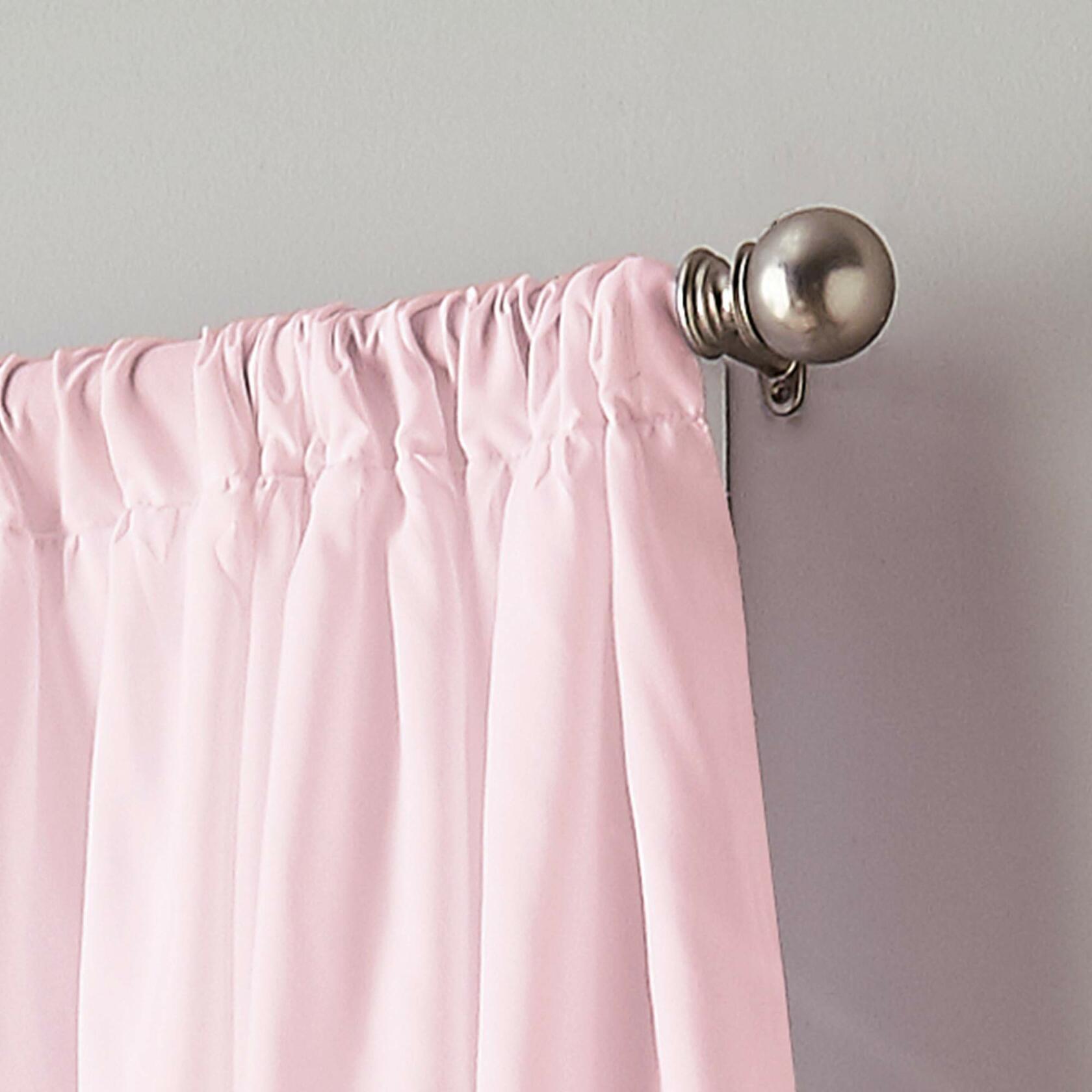 Flounced Ruffle Rod Pocket Curtain Panel, 95 inch, Pink, 1 Panel, 1Q82460APK