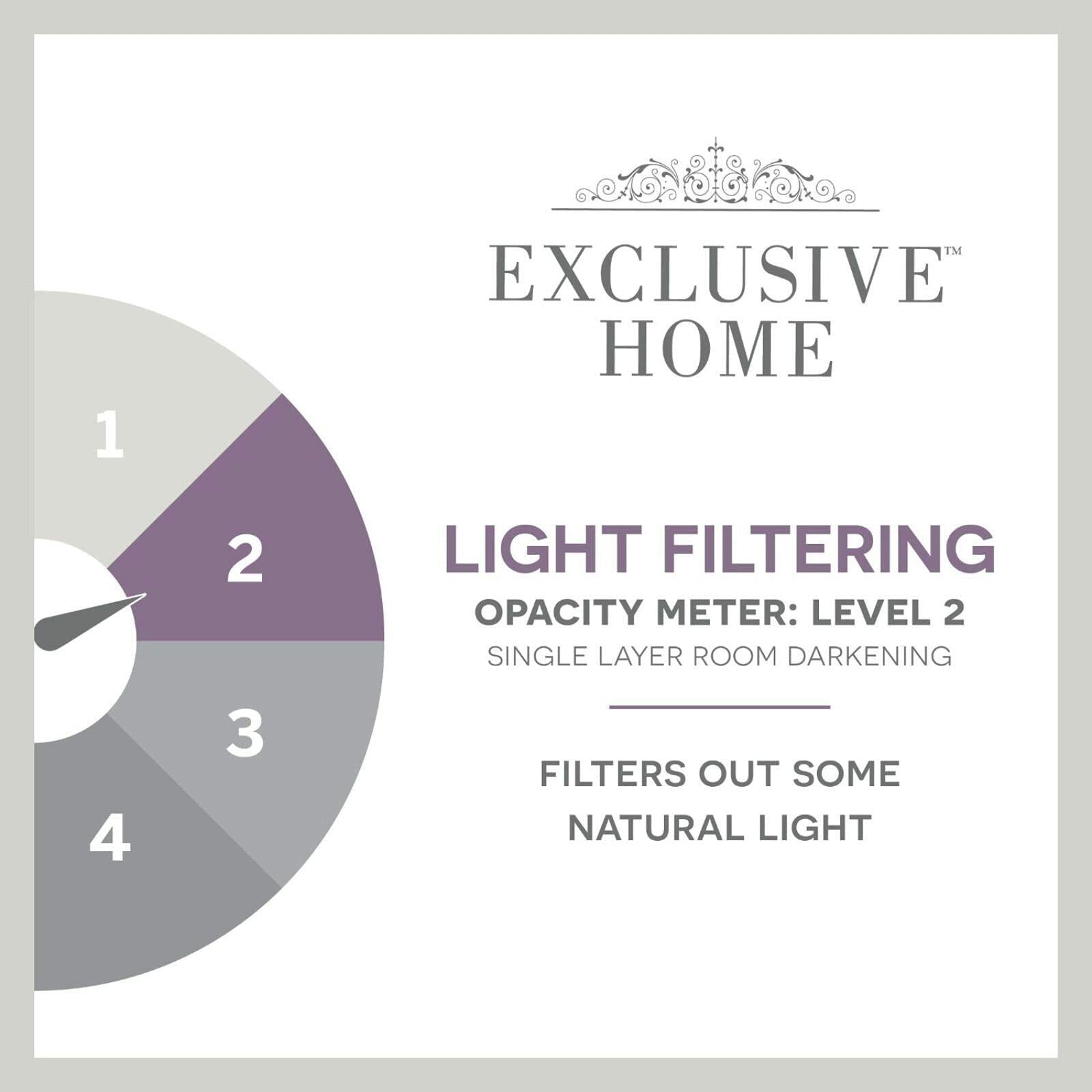 EXCLUSIVE HOME Loha Light Filtering Rod Pocket Tie Up Shade, 54"x63", Natural