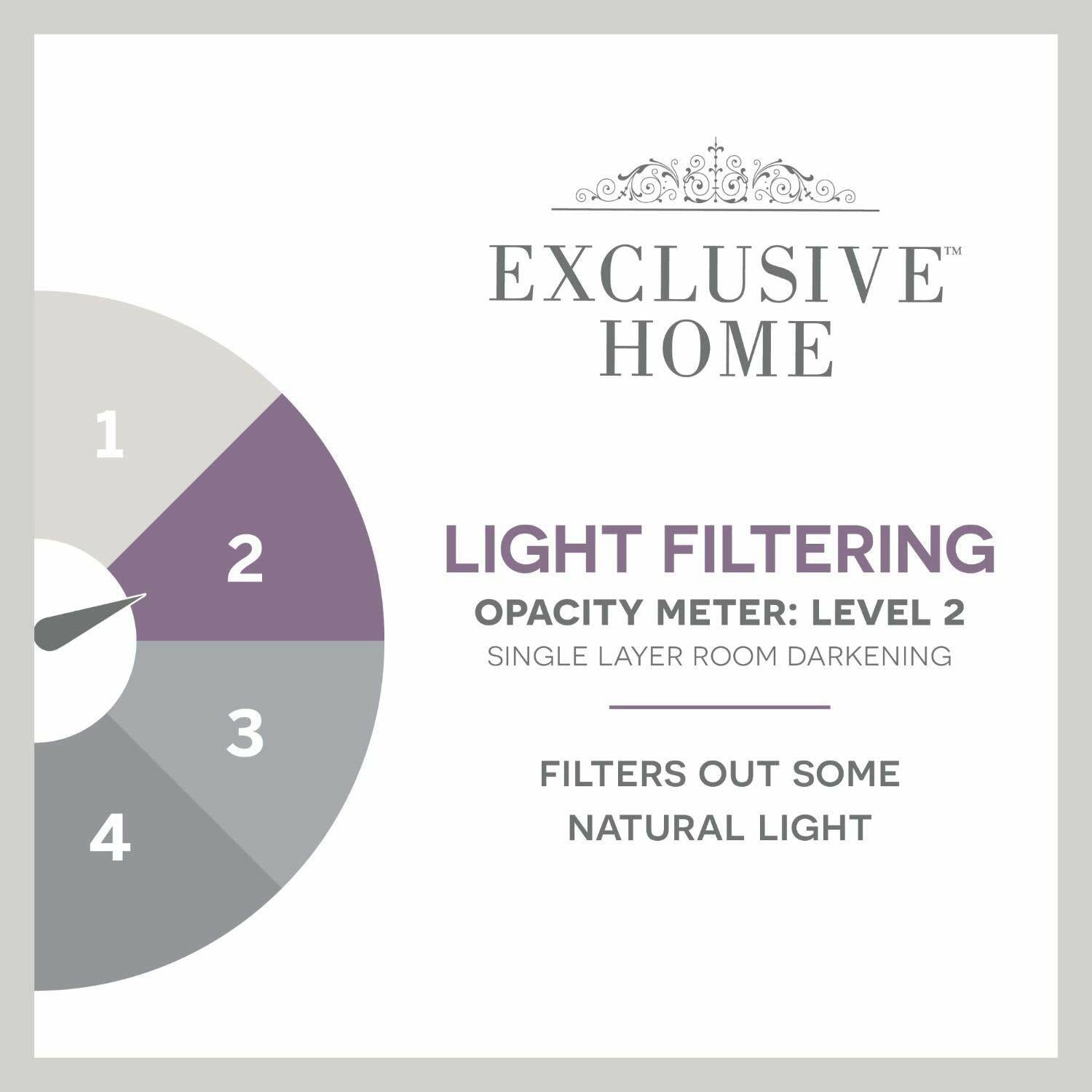 EXCLUSIVE HOME Loha Light Filtering Rod Pocket Tie Up Shade, 54"x63", Winter