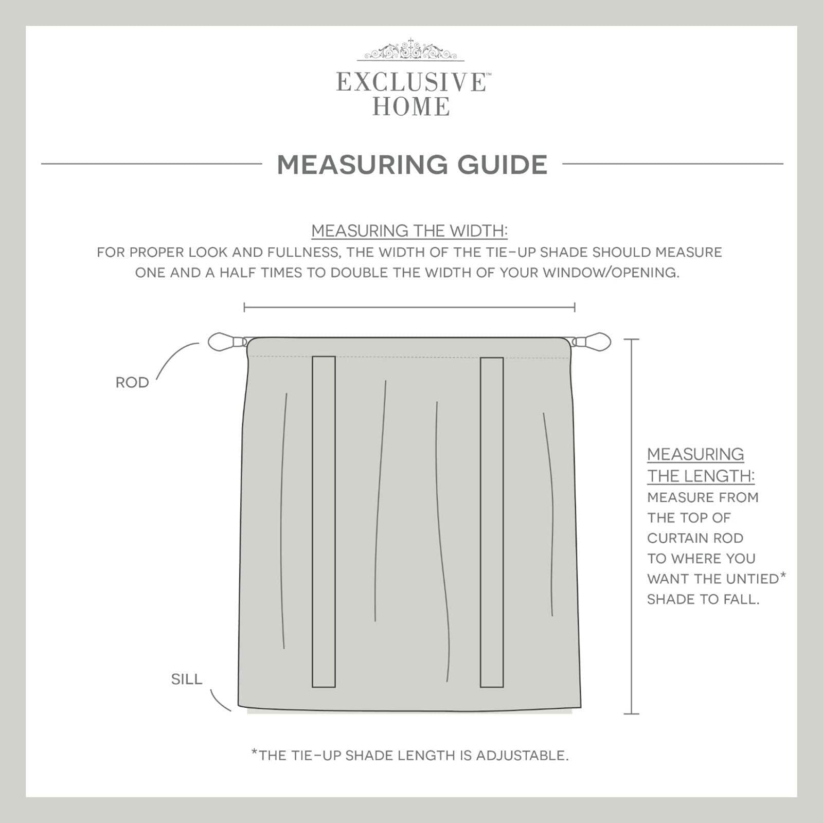 EXCLUSIVE HOME Loha Light Filtering Rod Pocket Tie Up Shade, 54"x63", Natural
