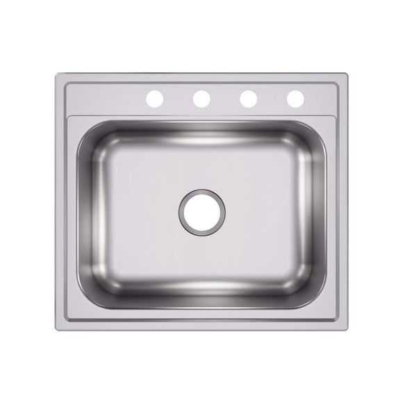 Elkay Drop-In Stainless Steel 25 in. 4-Hole Single Bowl Kitchen Sink HDSB252294
