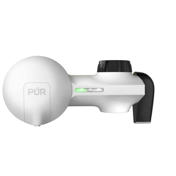 PUR Plus Horizontal Faucet Mount Water Filtration System in Matte White, White Matte