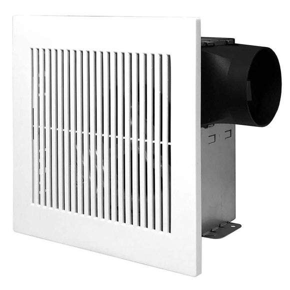 ReVent 50 CFM Quick Install Professional Ceiling and Wall Mount Easy Roomside Bathroom/ Bath Exhaust Fan, White