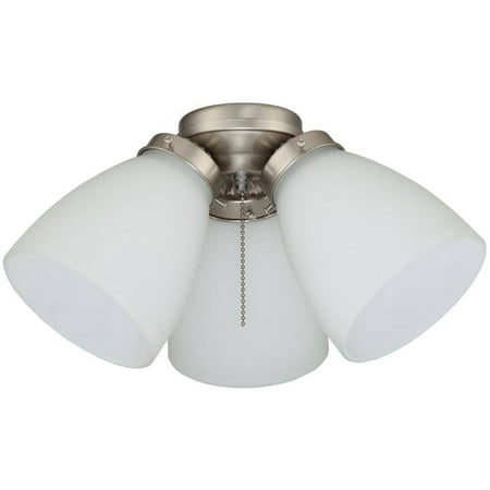 Hampton Bay 3-Light Brushed Nickel Ceiling Fan Shades LED Light Kit