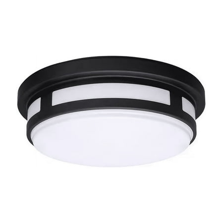 11 in. Round Black Indoor Outdoor Ceiling LED Light 3 Color Temperature Options Wet Rated 830 Lumens Front Side Porch