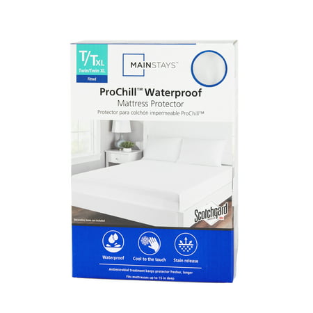 Mainstays ProChill Waterproof Cooling Fitted Mattress Protector  Twin/Twin-XL