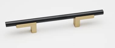 Alno A2803-35-MN-MB - 3 1-2" Pull Smooth Bar, Matte Nickel-Matte Black