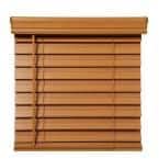 Home Decorators Collection Chestnut Cordless Room Darkening 2.5 in. Premium Faux Wood Blind for Window - 27 in. W x 64 in. L