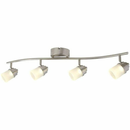 Hampton Bay 2.6 Ft. 4-Light Brushed Nickel Integrated LED Fixed Track Lighting Kit