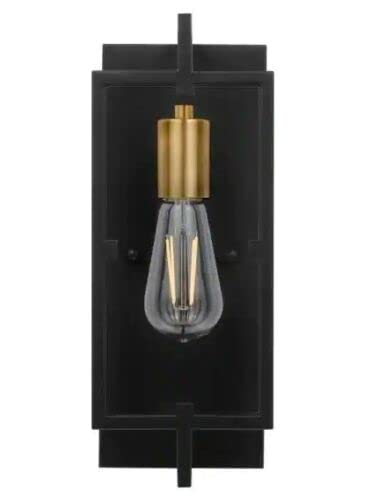 Home Decorators Kenton 1 Light Matte Black Indoor Wall Sconce