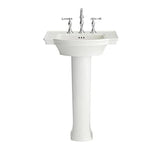 American Standard 0900.008.020 American Standard 0900.008 Estate 24" Pedestal Bathroom Sink Only with 3 Holes Drilled (8" Centers) and Overflow