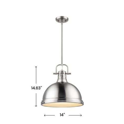 Golden Lighting 3604-L BLK Duncan Pendant, Matte Black with Matte Black Shade