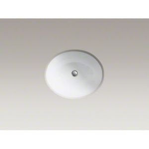 Kohler 2205-0 Ceramic undermount Oval Bathroom Sink, 20.88 x 17.88 x 9 inches, White