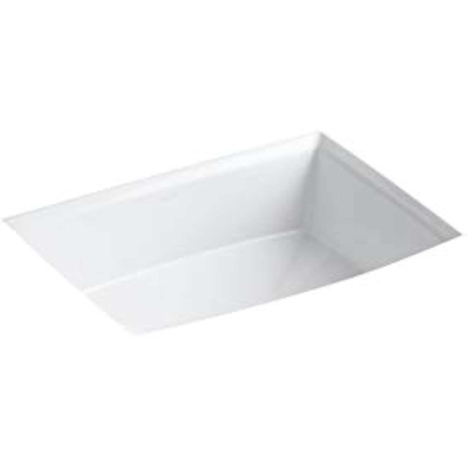 KOHLER K-2355-0 Archer 20" Rectangular Undermount Bathroom Sink, Vitreous Lavatory Vanity Sink with Overflow, Undermount Bathroom Sink Rectangle, White