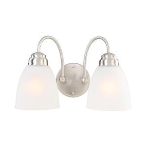 Commercial Electric Brushed Nickel 2-light Vanity