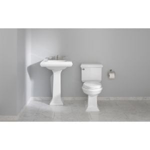 KOHLER K-2239-8-0 Memoirs Pedestal Bathroom Sink Basin with 8" Centers, White