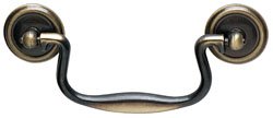 Hafele 120.62.110 Handle, zinc, antique english, 8-32, center to center 4" (1 pcs/pkg)