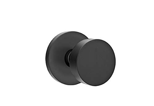 EMTEK Disk Rosette Privacy Set with Matching Finish Round Knob - Choice of 7 Finishes - 5209ROUUS19 - Flat Black (US19)