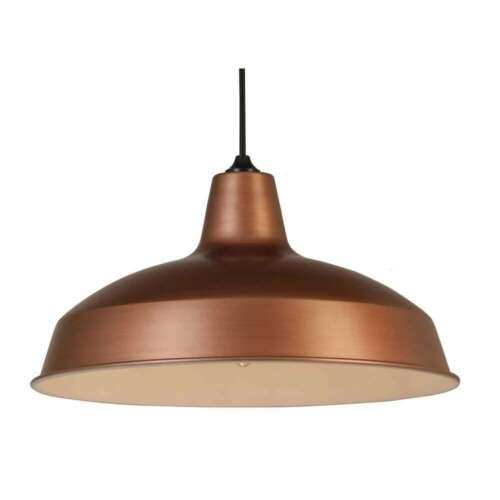 1-Light Vintage Copper and Matt Black Finish Warehouse Pendant