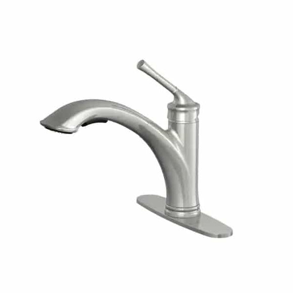 Glacier Bay Hemming Traditional Farm Single Handle Pull Out Sprayer Kitchen Faucet in Stainless Steel FP3C0001SP