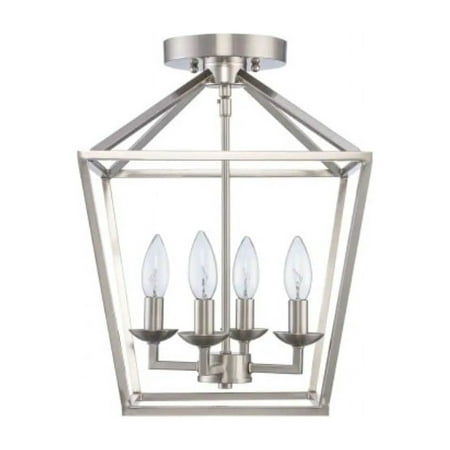 Home Decorator Weyburn 16.5  Brushed Nickel Lantern Farmhouse Ceiling Light