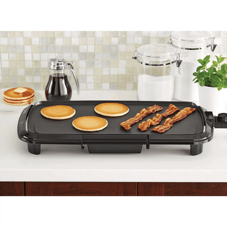 Mainstays Dishwasher-Safe 20  Black Griddle with Adjustable Temperature Control