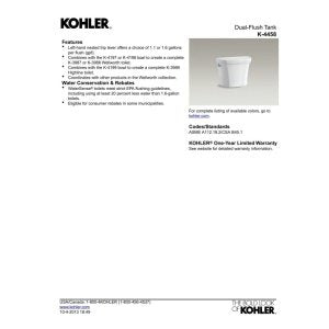 KOHLER K-4458-0 Wellworth Dual-Flush Toilet Tank, One Size, White