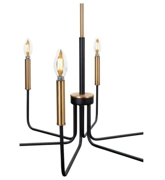 Belladonna Lawrence 6-Light Black and Gold Candlestick Chandelier