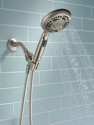 Delta 4.81 in. 7-Spray Handheld Shower Head in Spotshield Brushed Nickel