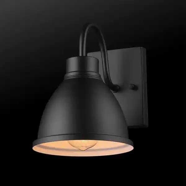 Swanson 1-Light Matte Black Hardwired Outdoor Indoor Wall Lantern Sconce