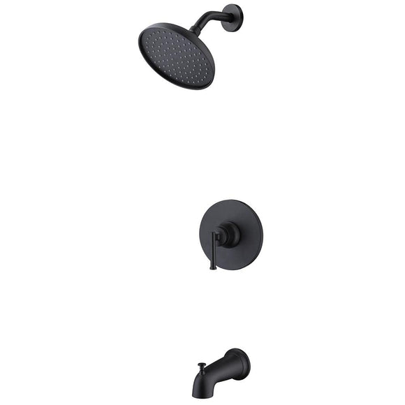 Glacier Bay Oswell Single-Handle 1-Spray Tub and Shower Faucet in Matte Black (Valve Included) HD873X-1910H