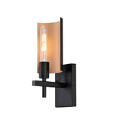 Westinghouse Lighting 6575900 Sirino One-Light Indoor Wall Fixture, Matte Black Finish with Metallic Bronze Accents, Two Tone