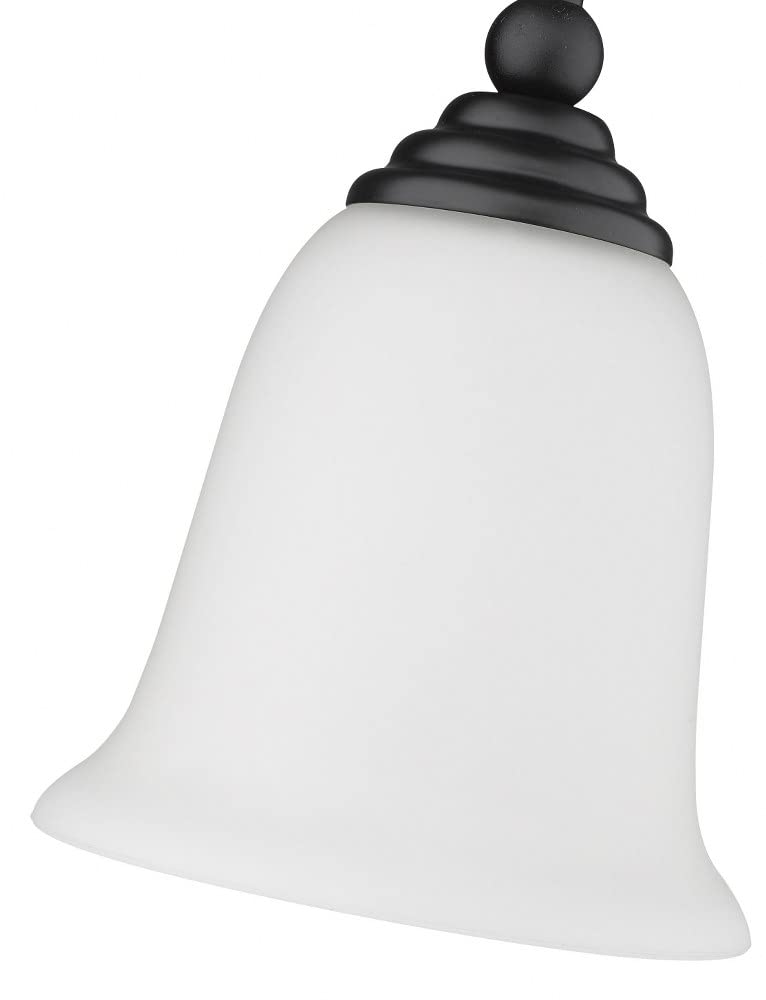 Z-Lite 703MP-MB Lagoon One Light Mini Pendant, Steel Frame, Matte Black Finish and Matte Opal Shade of Glass Material