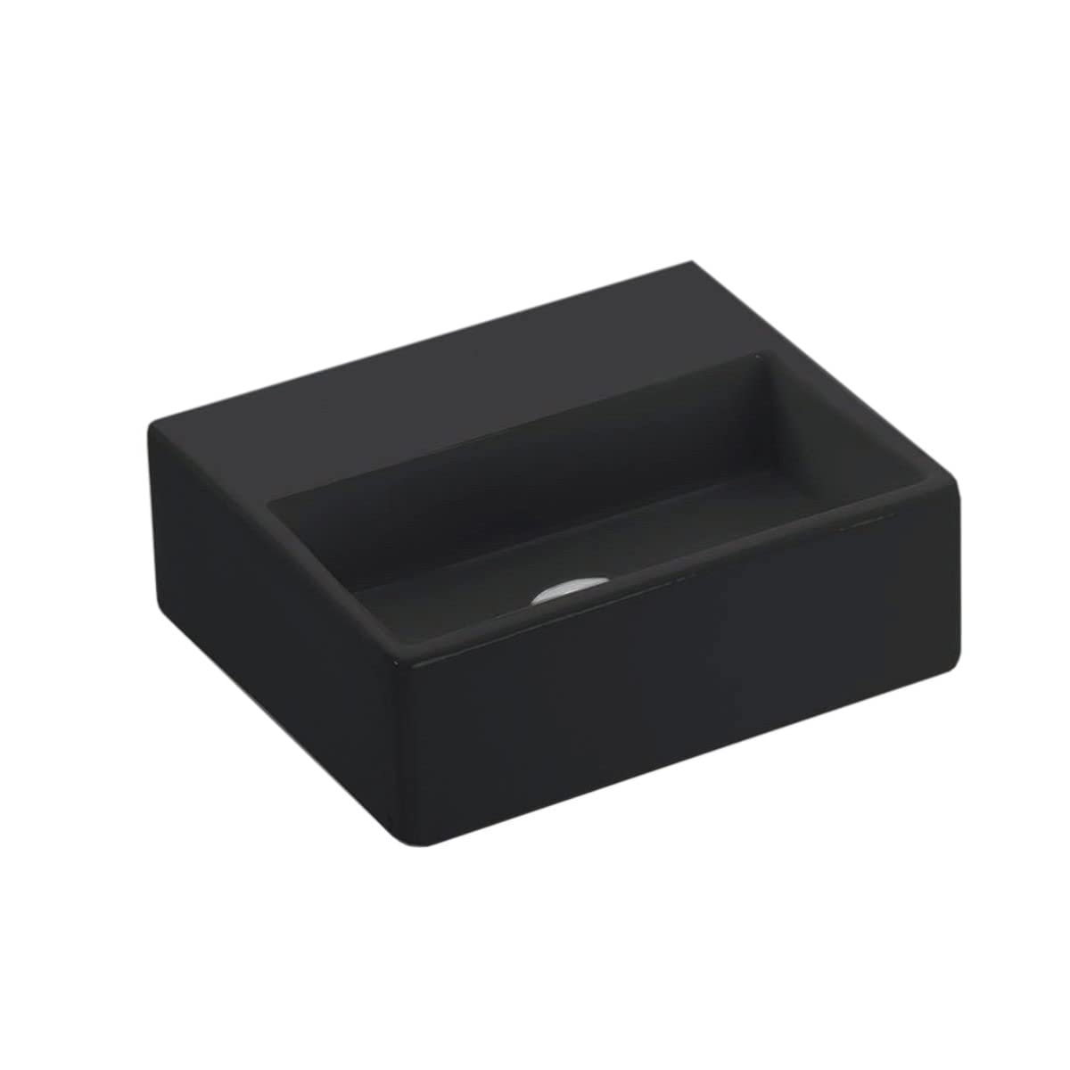 WS Bath Collections Quattro 30.00 Quattro 13" Rectangular Ceramic Vessel or Wall Mounted Bathroom Sink - Matte Black